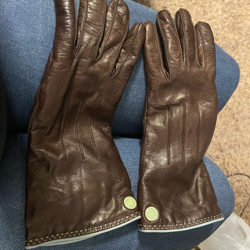 Coach Brown Leather Gloves
